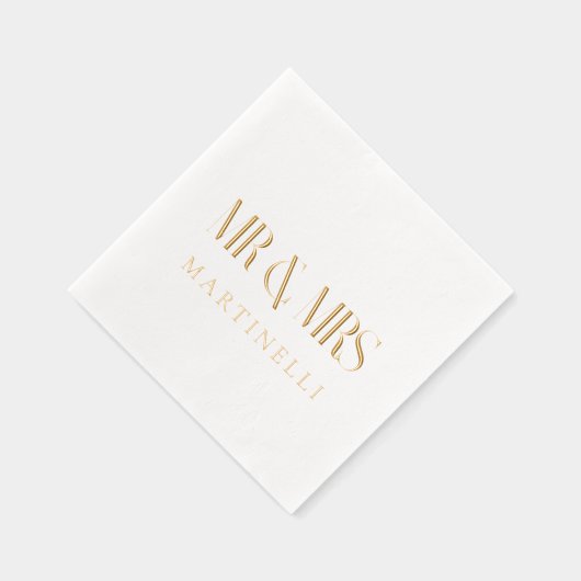 Meneer en mevrouw aangepaste moderne ontwerp folie servetten (Rechts)