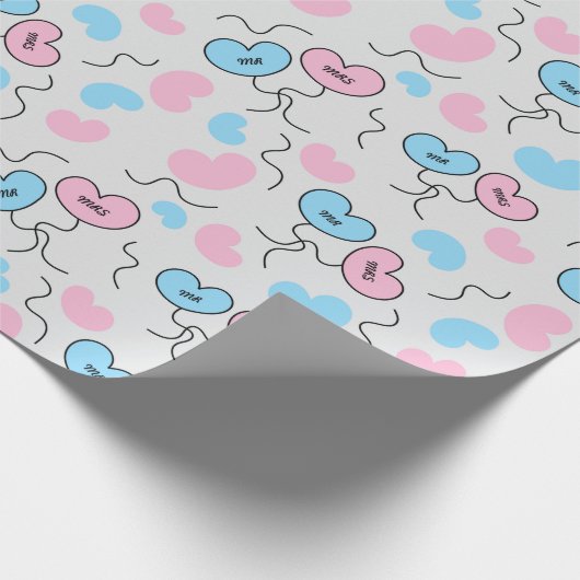 Meneer en mevrouw Balloons Wedding Shower Gifts Na Cadeaupapier (Hoek)