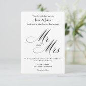 Meneer en mevrouw Basic Huwelijksuitnodiging Kaart (Staand voorkant)