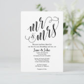 Meneer en mevrouw Basic Huwelijksuitnodigingen Kaart (Staand voorkant)