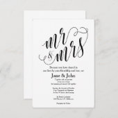 Meneer en mevrouw Basic Huwelijksuitnodigingen Kaart (Voorkant / Achterkant)