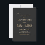 Meneer en mevrouw Bespaar de datum Aankondiging<br><div class="desc">Een elegante en formele save the date-aankondiging in zwart en goud. (Vector gemaakt door rawpixel.com - www.freepik.com). De kaart is gemakkelijk aan te passen met uw tekst, lettertype en letterkleur. Niet precies wat u zoekt? Al onze producten kunnen op maat worden ontworpen om aan uw wensen te voldoen, zonder extra...</div>