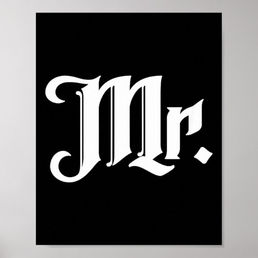 Meneer en mevrouw bij elkaar passend getrouwd brui poster (Voorkant)