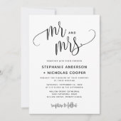Meneer en mevrouw Black Lovely Script Typografie H Kaart (Voorkant)