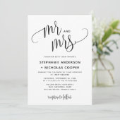 Meneer en mevrouw Black Lovely Script Typografie H Kaart (Staand voorkant)