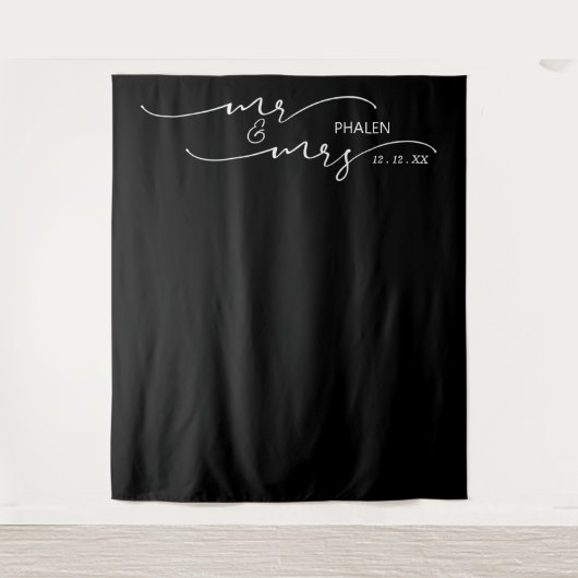 Meneer en mevrouw Black Trouwdecoratie Wandkleed (Voorkant)
