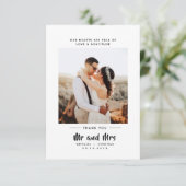 Meneer en mevrouw | Bold Script Wedding Bedankkaart (Staand voorkant)