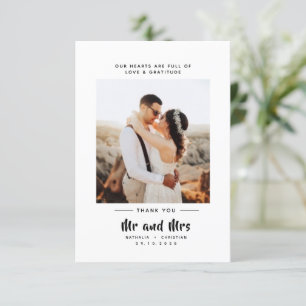 Meneer en mevrouw   Bold Script Wedding Bedankkaart