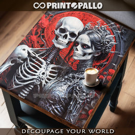 Meneer en mevrouw Botten verliefd - Schedel en ske Tissuepapier