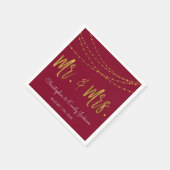 Meneer en mevrouw. Bourgondië en Gold Foil String  Servetten (Hoek)