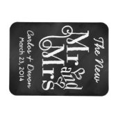 "Meneer en mevrouw" Chalkboard bruiloft souvenier  Magneet (Horizontaal)