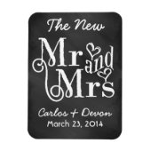 "Meneer en mevrouw" Chalkboard bruiloft souvenier  Magneet (Verticaal)