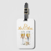 Meneer en mevrouw Champagne Bagagelabel (Voorkant (verticaal))