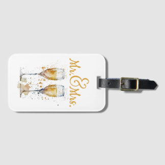Meneer en mevrouw Champagne Bagagelabel