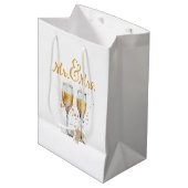 Meneer en mevrouw Champagne Medium Cadeauzakje (Voorkant Gekanteld)