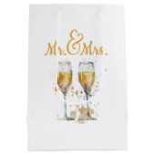 Meneer en mevrouw Champagne Medium Cadeauzakje (Achterkant)