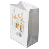 Meneer en mevrouw Champagne Medium Cadeauzakje (Achterkant Gekanteld)