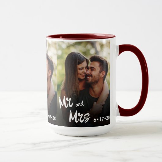 Meneer en mevrouw Chic Borstel Script Typografie F Mok (Rechts)
