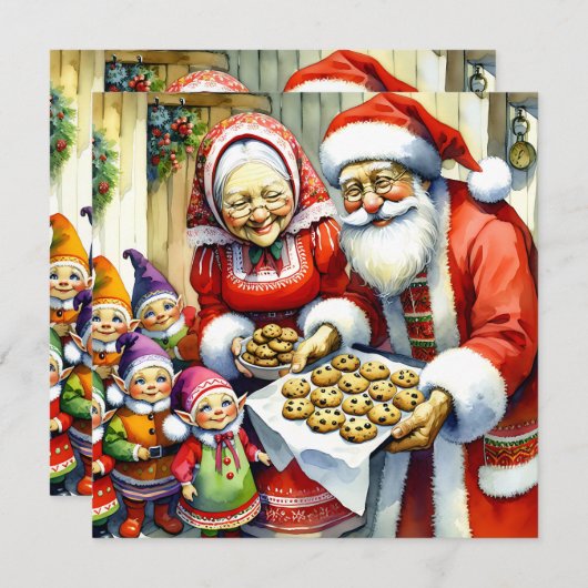 Meneer en mevrouw Claus, Cookie en Elfen Kerstmis (Voorkant / Achterkant)