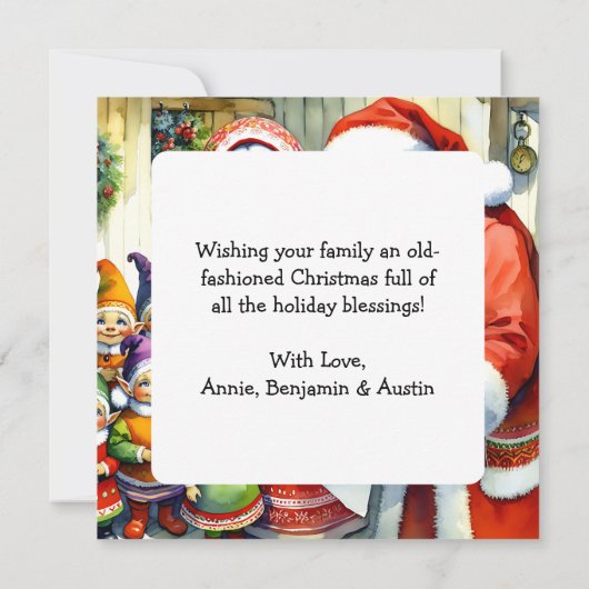 Meneer en mevrouw Claus, Cookie en Elfen Kerstmis (Achterkant)