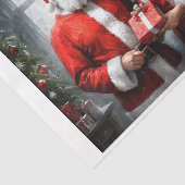 Meneer en mevrouw Claus die geschenken aanbieden Tissuepapier (Detail)