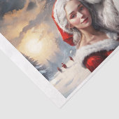 Meneer en mevrouw Claus in het kerstsneeuwlandscha Tissuepapier (Detail)