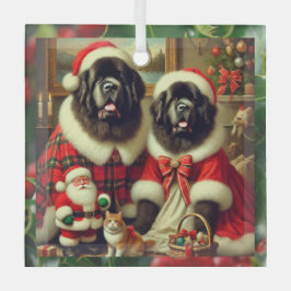 Meneer en mevrouw Claus Newfie Kerstversiering Glas Ornament