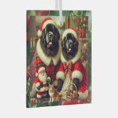 Meneer en mevrouw Claus Newfie Kerstversiering Glas Ornament (Voorkant Rechts)