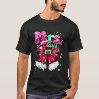 Meneer en mevrouw Claus Paar Luipaard Santa Retro  T-shirt