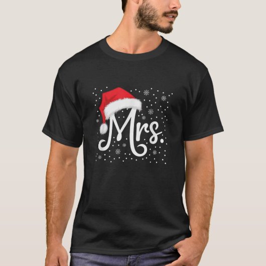 Meneer en mevrouw Claus Paren Matching Pyjamas San T-shirt (Voorkant)