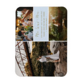 Meneer en mevrouw Dank u Fotocollage Blauw en Goud Magneet (Verticaal)