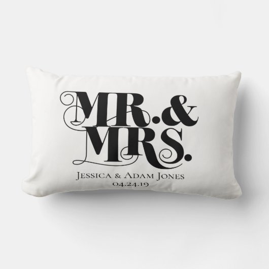 Meneer en mevrouw design, , elegante stijl. kussen (Voorkant)