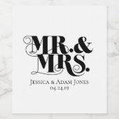 Meneer en mevrouw design, , elegante stijl. wijn etiket (Enkel label)