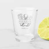 Meneer en mevrouw Diamond Ring Wedding Favoriet Shot Glas (Achterkant)
