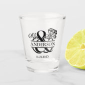 Meneer en mevrouw Diamond Ring Wedding Favoriet Shot Glas (Voorkant)