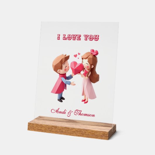 Meneer en mevrouw | Een liefdesverhaal personalise Acryl Bord (Hoek)