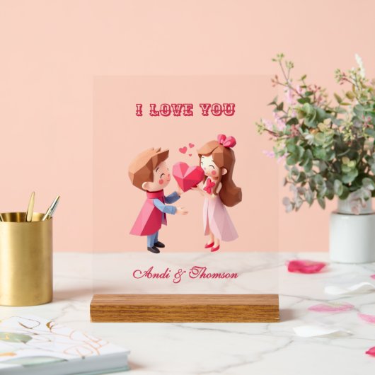 Meneer en mevrouw | Een liefdesverhaal personalise Acryl Bord (Huwelijk)