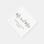 Meneer en Mevrouw Eenvoudig Elegant Schrift Huweli Servet (Hoek)