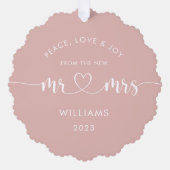 Meneer en mevrouw Eerste Kerstmis Foto Ornament Kaart (Voorkant)