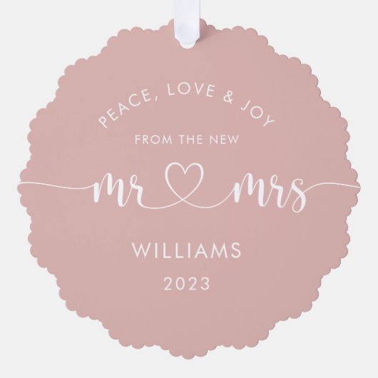 Meneer en mevrouw Eerste Kerstmis Foto Ornament Kaart (Voorkant)