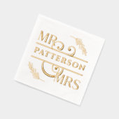 Meneer en mevrouw Elegant Floral Wedding Folie Servetten (Links)