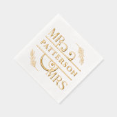 Meneer en mevrouw Elegant Floral Wedding Folie Servetten (Rechts)