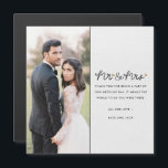 Meneer en mevrouw Elegant Fotohuwelijk Dank u kaar<br><div class="desc">Spreek uw dankbaarheid uit met tijdloze sophisticatie met behulp van onze Mr en Mrs Elegant Photo Wedding Thank You Card. Met een faux linnen lichtgrijze achtergrond en een elegant 'meneer en mevrouw' ontwerp, wordt deze kaart verhoogd met uw aangepaste foto en gepersonaliseerde bedankboodschap. Ontworpen als een magneet, het is zowel...</div>