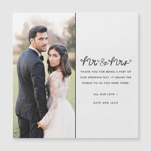 Meneer en mevrouw Elegant Fotohuwelijk Dank u kaar (Voorkant)