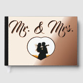 Meneer en mevrouw Elegant Modern Photo Heart Weddi Gastenboek (Voorkant)