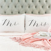 Meneer en Mevrouw Elegant Romantisch Schrift Kussensloop