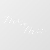 Meneer en mevrouw Elegant Script Wedding Raamsticker (Vel)