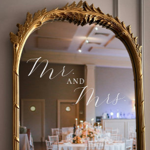 Meneer en mevrouw Elegant Script Wedding Raamsticker