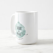 Meneer en mevrouw | Elegante glinsterende Blauwgro Koffiemok (Voorkant links)