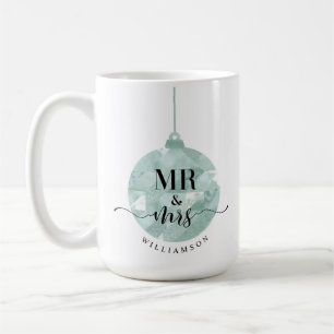 Meneer en mevrouw   Elegante glinsterende Blauwgro Koffiemok